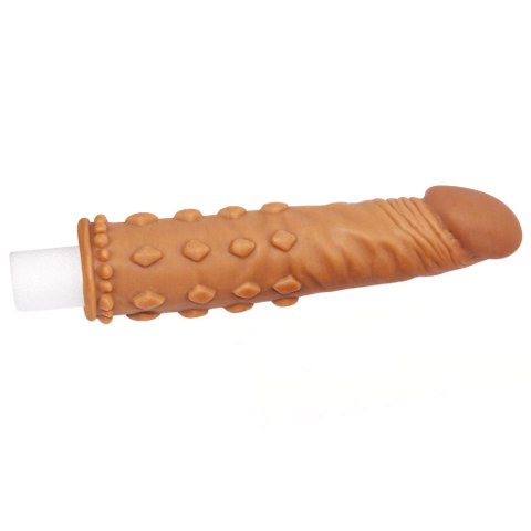 Realistyczna przedłużka na penisa Lovetoy brązowa 18 cm