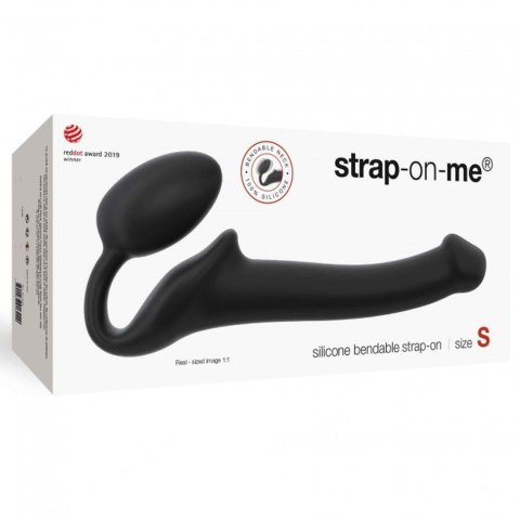 Strapon bez pasków giętki półrealistyczny Straponme czarny S 17 cm