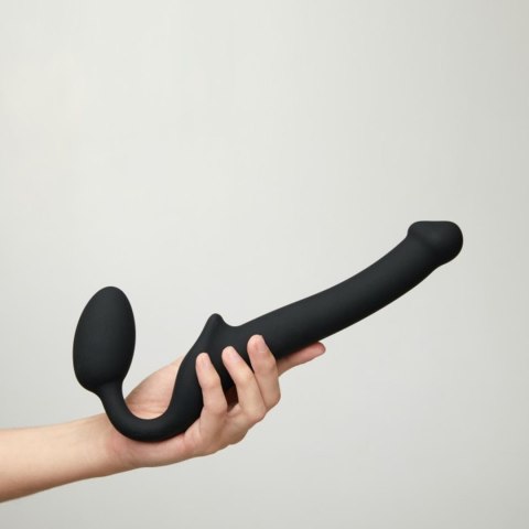 Strapon bez pasków giętki półrealistyczny Straponme czarny S 17 cm