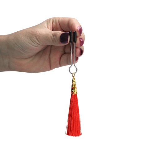 Silikonowe regulowane zaciski na sutki Glamor Tassel Lovetoy 14 cm