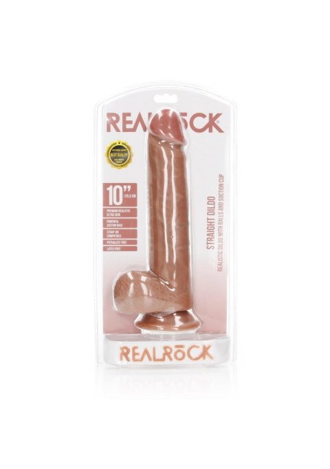 Dildo realistyczne RealRock z moszną i przyssawką 25,5 cm