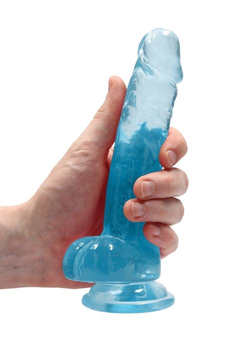 Dildo realistyczne z jądrami RealRock Crystal Clear 19 cm