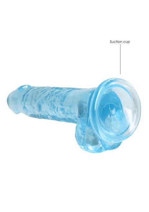 Dildo realistyczne z jądrami RealRock Crystal Clear 19 cm