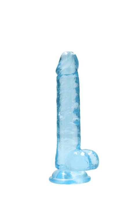 Dildo realistyczne z jądrami RealRock Crystal Clear 19 cm