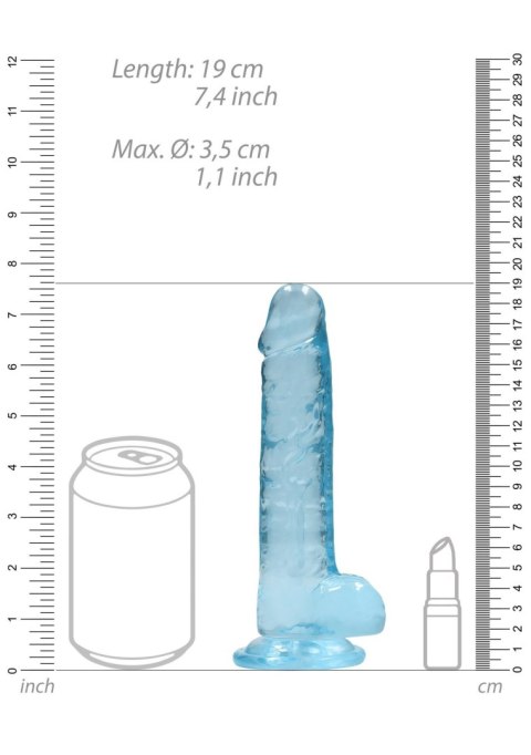 Dildo realistyczne z jądrami RealRock Crystal Clear 19 cm