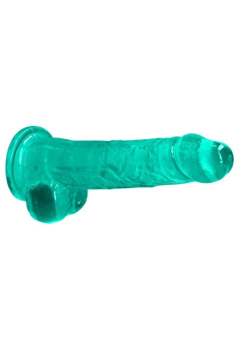 Dildo realistyczne z jądrami RealRock Crystal Clear 21 cm