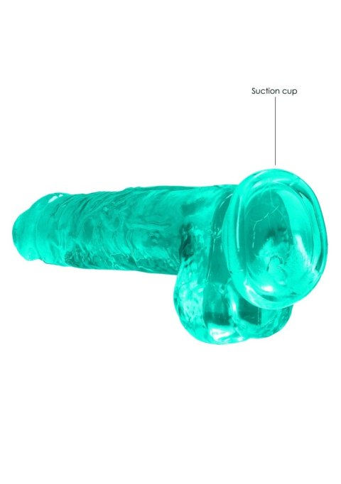 Dildo realistyczne z jądrami RealRock Crystal Clear 21 cm