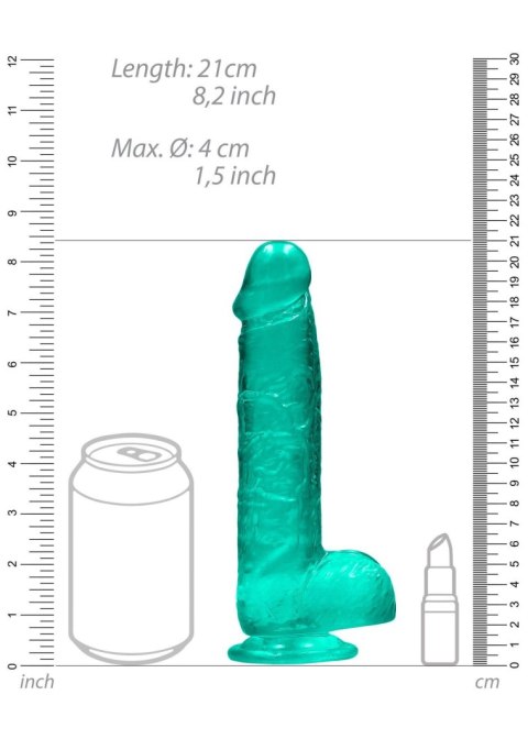 Dildo realistyczne z jądrami RealRock Crystal Clear 21 cm