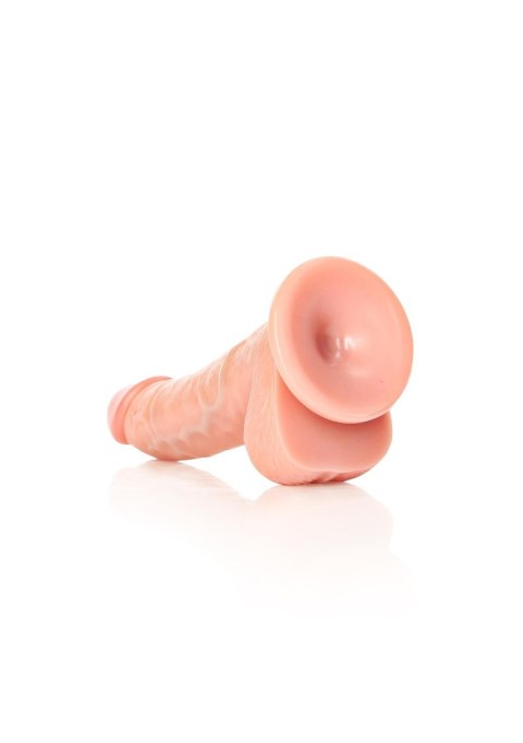 Dildo realistyczne zakrzywione RealRock z moszną 15.5 cm