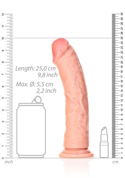 Dildo realistyczne zakrzywione RealRock z przyssawką 23 cm