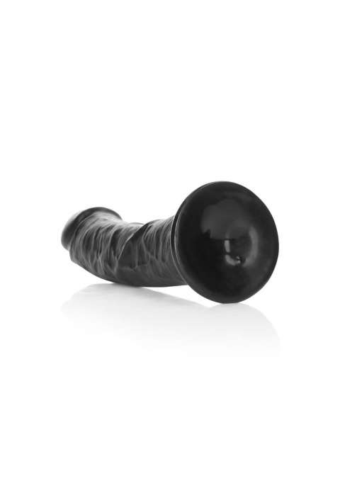 Dildo realistyczne zakrzywione z przyssawką RealRock czarne 20,5 cm