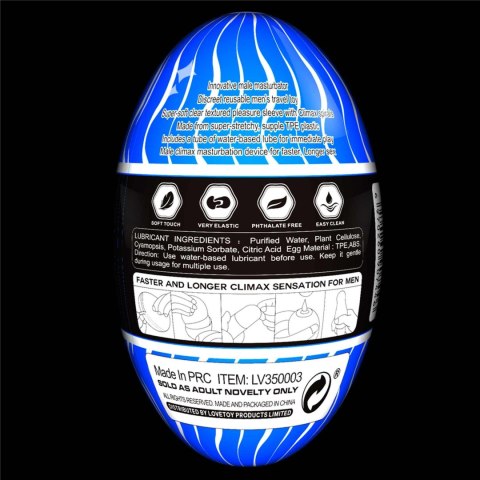 Masturbator Lovetoy Giant Egg Climax Spirals przezroczysty TPE 13 cm