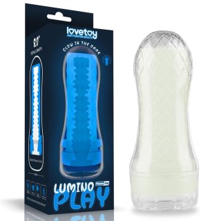 Masturbator żebrowany Lumino Play Lovetoy biały świecący 20 cm