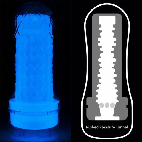 Masturbator żebrowany Lumino Play Lovetoy biały świecący 20 cm