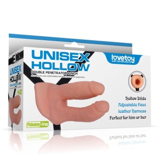 Podwójny strap on wydrążony Lovetoy 18 cm