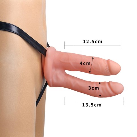 Podwójny strap on wydrążony Lovetoy 18 cm