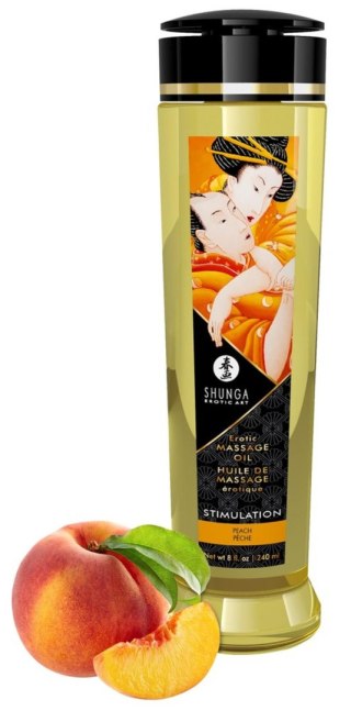 Erotyczny olejek do masażu Shunga Stimulation brzoskwiniowy
