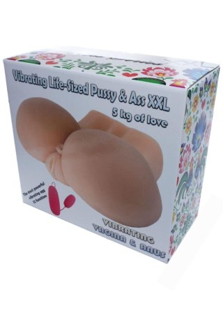 Masturbator wibrujący realistyczny XXL z pochwą i pośladkami 27 cm
