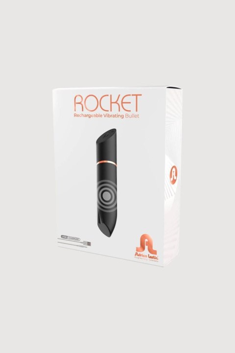 Mini wibrator Adrien Lastic Rocket czarny silikonowy USB 9 cm