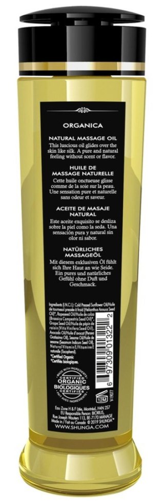 Olejek do masażu Shunga organiczny bezzapachowy jadalny 240ml