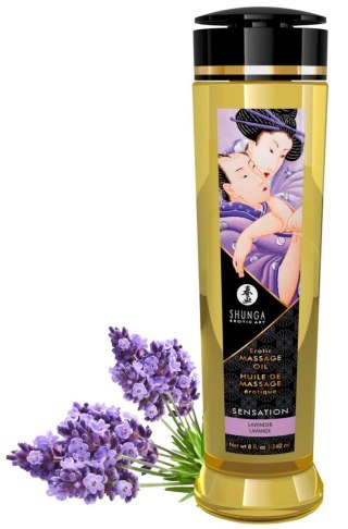 Olejek do masażu erotycznego Shunga Sensation lawendowy