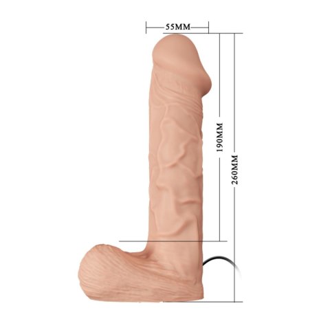 Strapon wibrujący realistyczny Baile RealDeal 26 cm