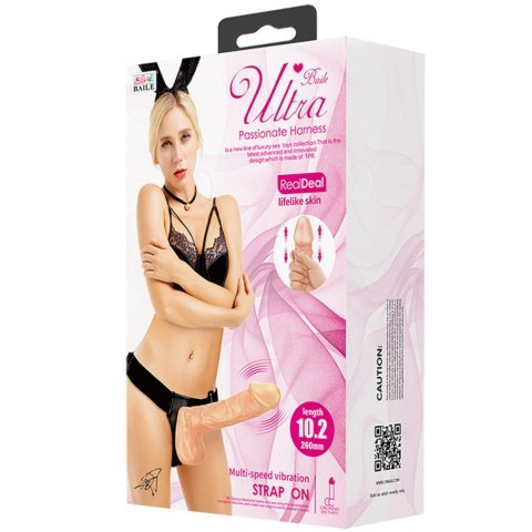 Strapon wibrujący realistyczny Baile RealDeal 26 cm