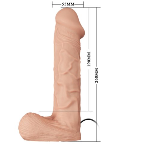 Strapon wibrujący realistyczny Baile RealDeal 26 cm