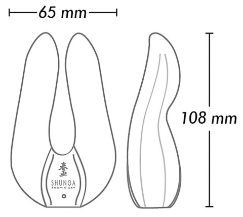 Wibrator podwójny Shunga Aiko silikonowy czarny USB 11 cm