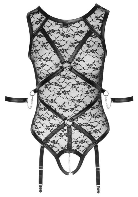 Body suspender koronkowe Cottelli BONDAGE czarne L