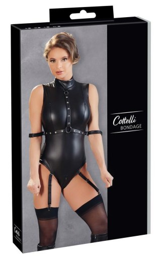 Body z szelkami Cottelli BONDAGE czarne S