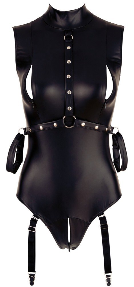 Body z szelkami Cottelli BONDAGE czarne S