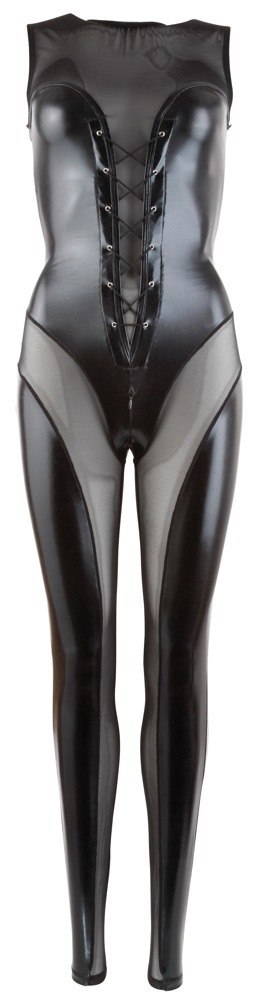 Kombinezon wetlook wiązany bez ramiączek Cottelli XL