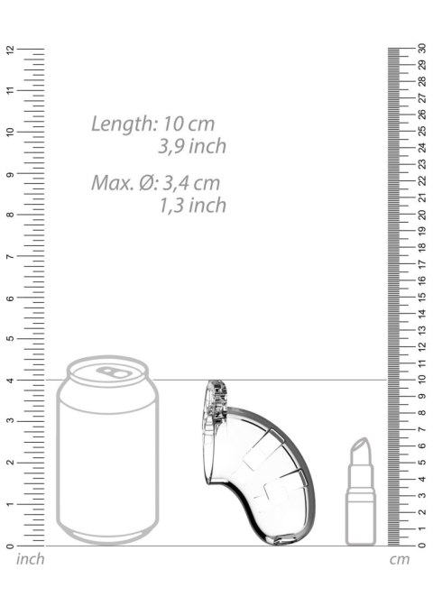 Pas cnoty ManCage Model 15 transparentny z rozszerzaczem cewki 20 cm