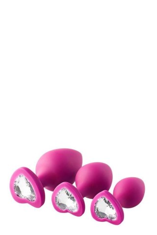 Zestaw korków analnych Flirts Dream Toys różowy z kamieniami