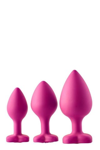 Zestaw korków analnych Flirts Dream Toys różowy z kamieniami