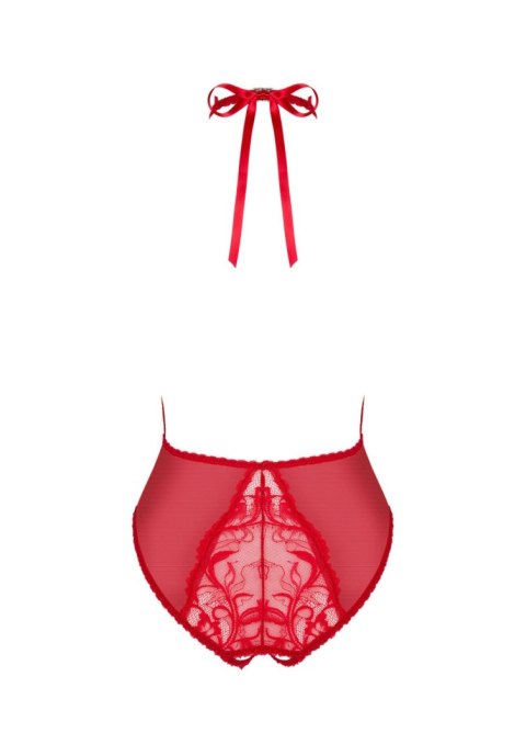 Body koronkowe Dagmarie z otwartym krokiem Obsessive czerwone M/L