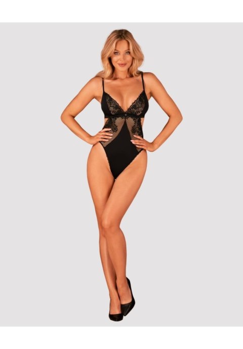 Body koronkowe Obsessive Maderris czarne XS/S