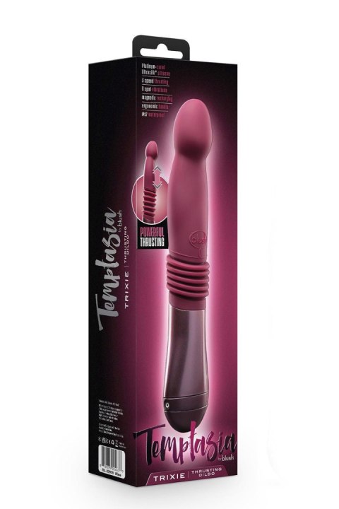 Dildo z pchnięciem Temptasia Trixie winne silikonowe 25 cm