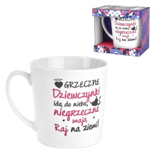 Kubek porcelanowy BGtech biały 480 ml Grzeczne dziewczynki