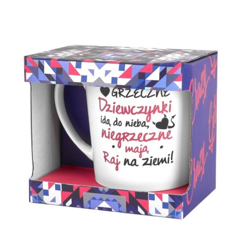 Kubek porcelanowy BGtech biały 480 ml Grzeczne dziewczynki