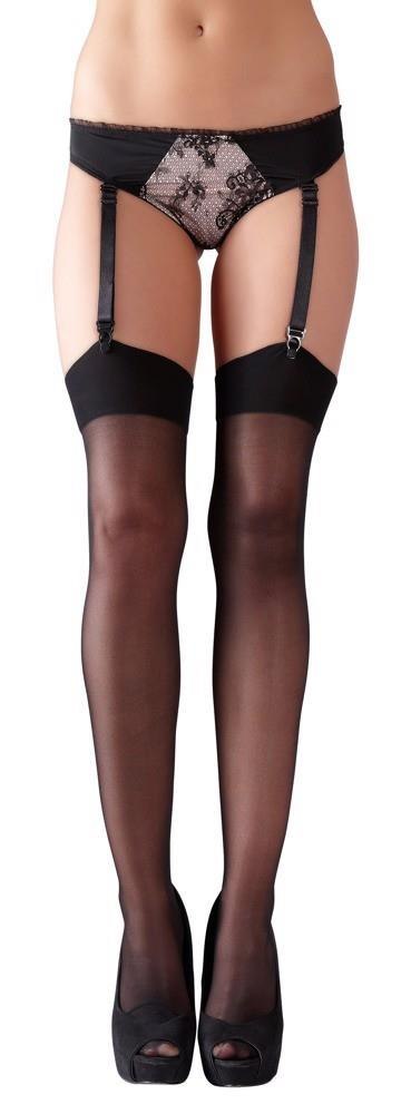 Pończochy Cottelli LEGWEAR czarne do szelek 20 den