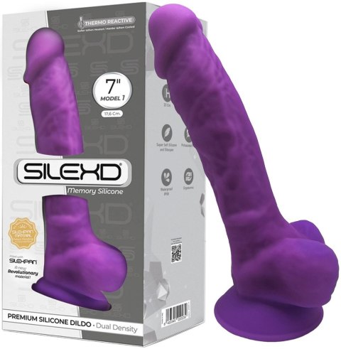 Realistyczne dildo Silexd fioletowe 17,5 cm