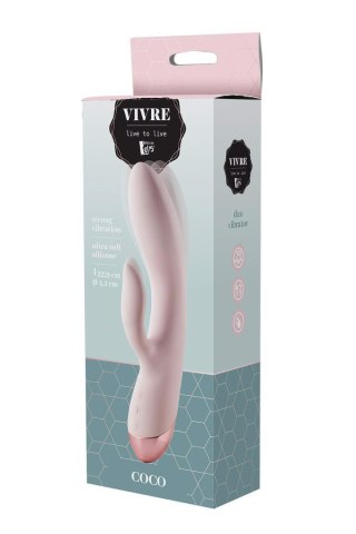 Wibrator duo punktu G Vivre Coco silikonowy różowy USB 23 cm