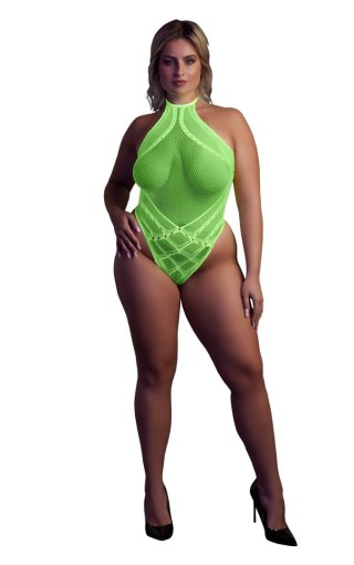 Body erotyczne Ouch neonowa zieleń halter XL XXXXL