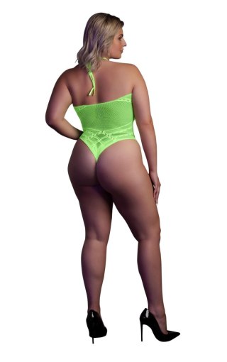 Body erotyczne Ouch neonowa zieleń halter XL XXXXL