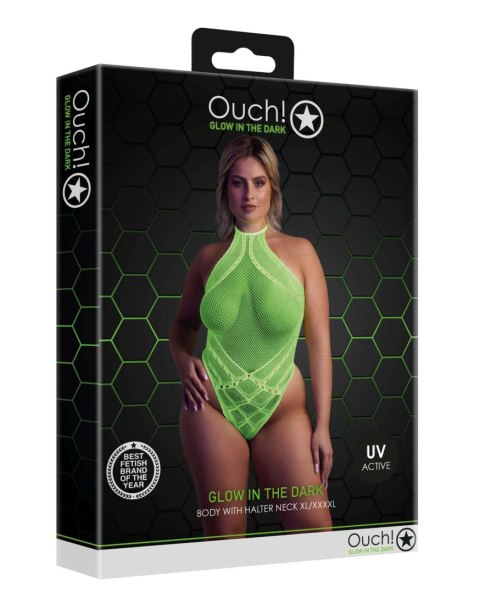 Body erotyczne Ouch neonowa zieleń halter XL XXXXL