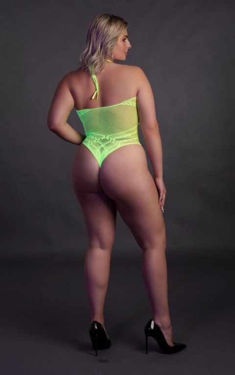 Body erotyczne Ouch neonowa zieleń halter XL XXXXL