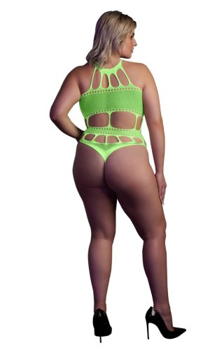 Body z greckim dekoltem Ouch neonowa zieleń XL XXXXL