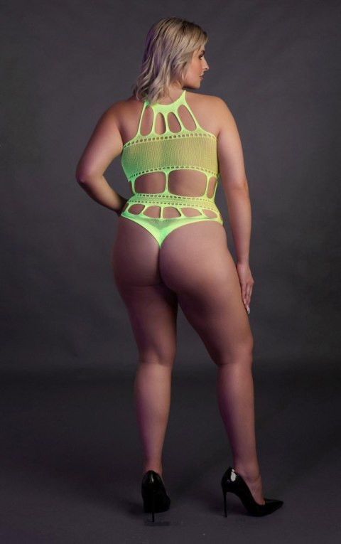 Body z greckim dekoltem Ouch neonowa zieleń XL XXXXL